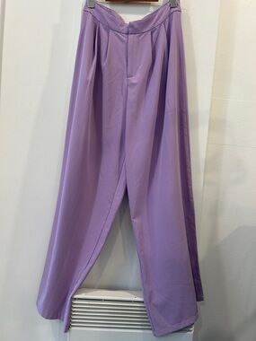 Lavender Wide-Leg Trousers